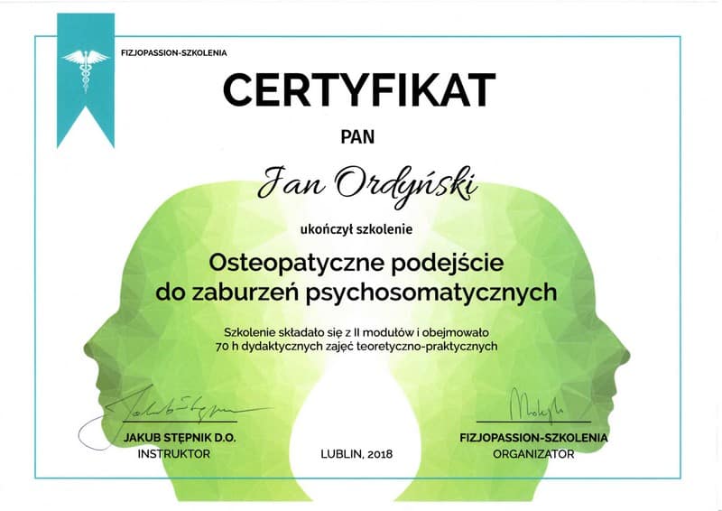 Jan Ordyński Centrum Rehabilitacji SOMA Warszawa Włochy fizjoterapia