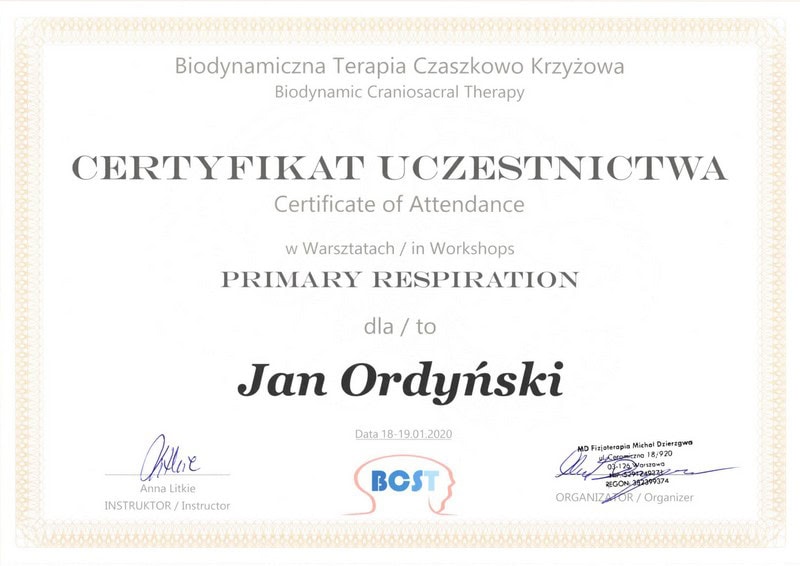 Jan Ordyński Centrum Rehabilitacji SOMA Warszawa Włochy fizjoterapia