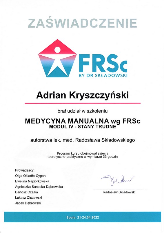 Centrum Rehabilitacji SOMA fizjoterapia Warszawa Włochy Adrian Kryszczyński