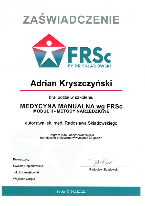 Centrum Rehabilitacji SOMA fizjoterapia Warszawa Włochy Adrian Kryszczyński