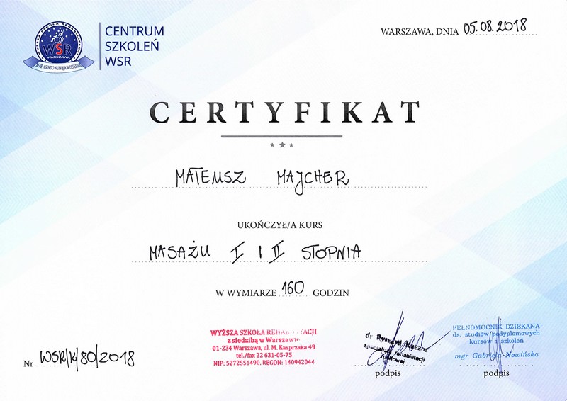 Centrum Rehabilitacji SOMA fizjoterapia Warszawa Włochy Mateusz Majcher