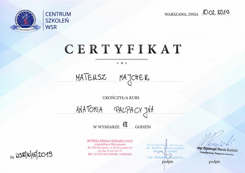 Centrum Rehabilitacji SOMA fizjoterapia Warszawa Włochy Mateusz Majcher